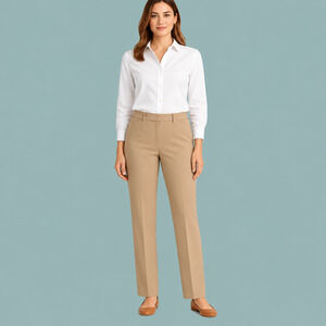 Ann Taylor Size 6 Khaki Tan Beige Curvy Straight Leg Career Dress Pants NEW